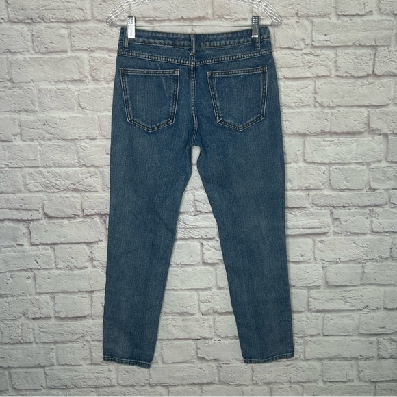 Signature 8 Distressed Low Rise Blue Jeans - Picture 4 of 14